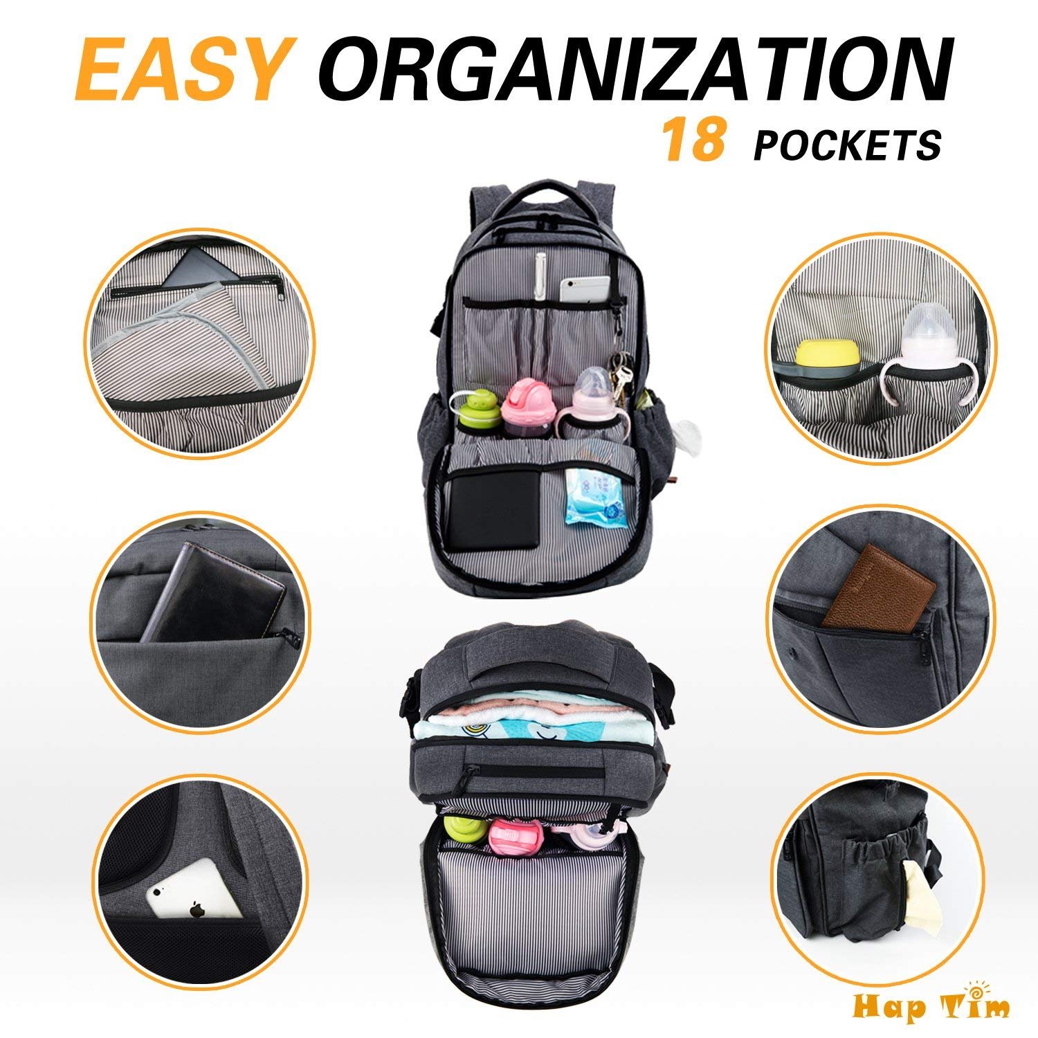 【pom.pom様】calin multi parents backpack Amazon.com : Hap Tim Multi-function Large Baby Diaper Bag Backpack